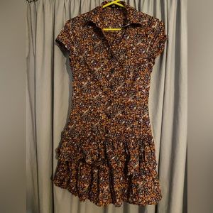 Papaya Floral Ruffle Dress